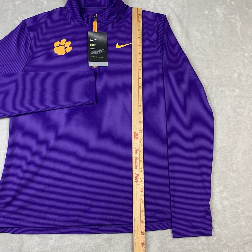 New Nike Clemson Tigers Dri Fit 1/4 Zip Pullover Women's Medium Purple CW7267 - Picture 3 of 7